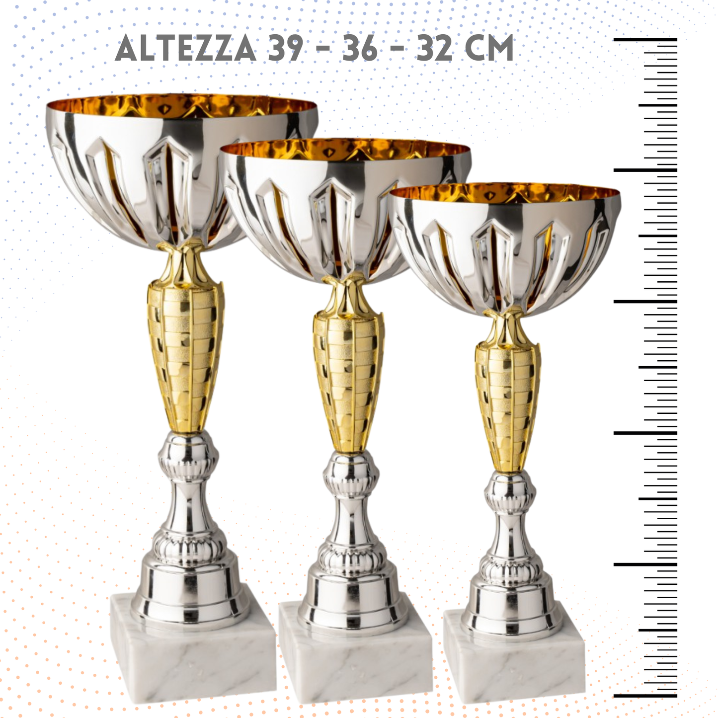 Tris di coppe personalizzate 39 - 36 - 32 cm | Cod. 10.019T