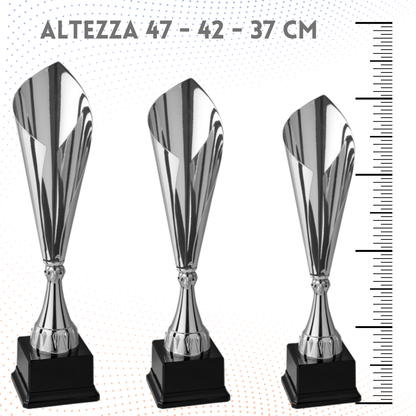 Tris di trofei personalizzati 47 - 42 - 37 cm | Cod. 4.459