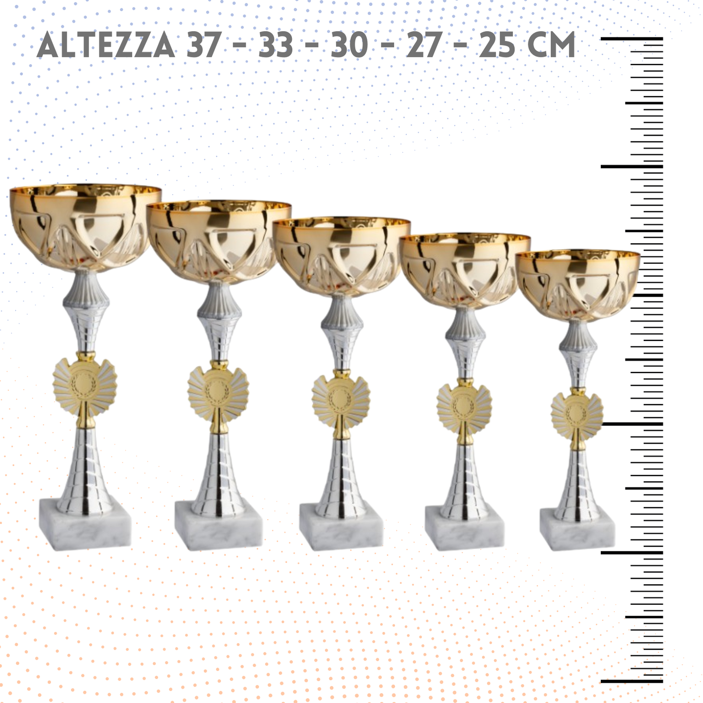 Set di 5 coppe personalizzate 37-33-30-27-25 cm | Cod. 12.019G