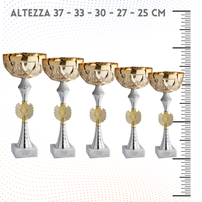 Set di 5 coppe personalizzate 37-33-30-27-25 cm | Cod. 12.019G