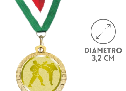 Medaglie competizioni Karate in stock personalizzate 32 mm oro | Cod. 23.00.32.KA