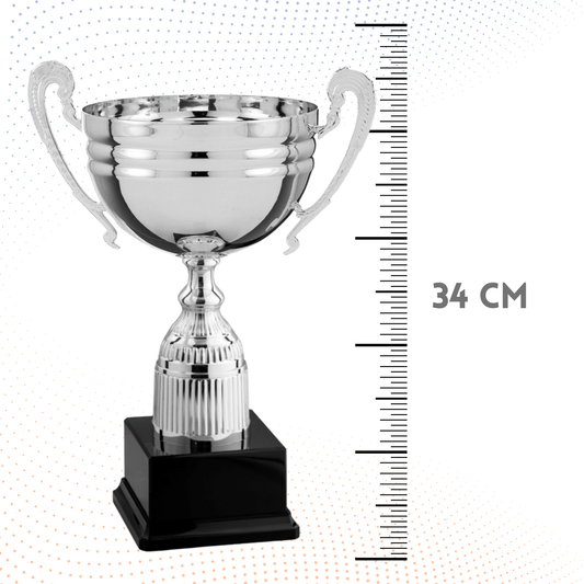 Trofeo in metallo da 34 cm con manici | Cod. 6.432