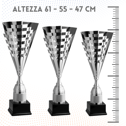 Tris di trofei personalizzati 61 - 55 - 47 cm | Cod. 2.579