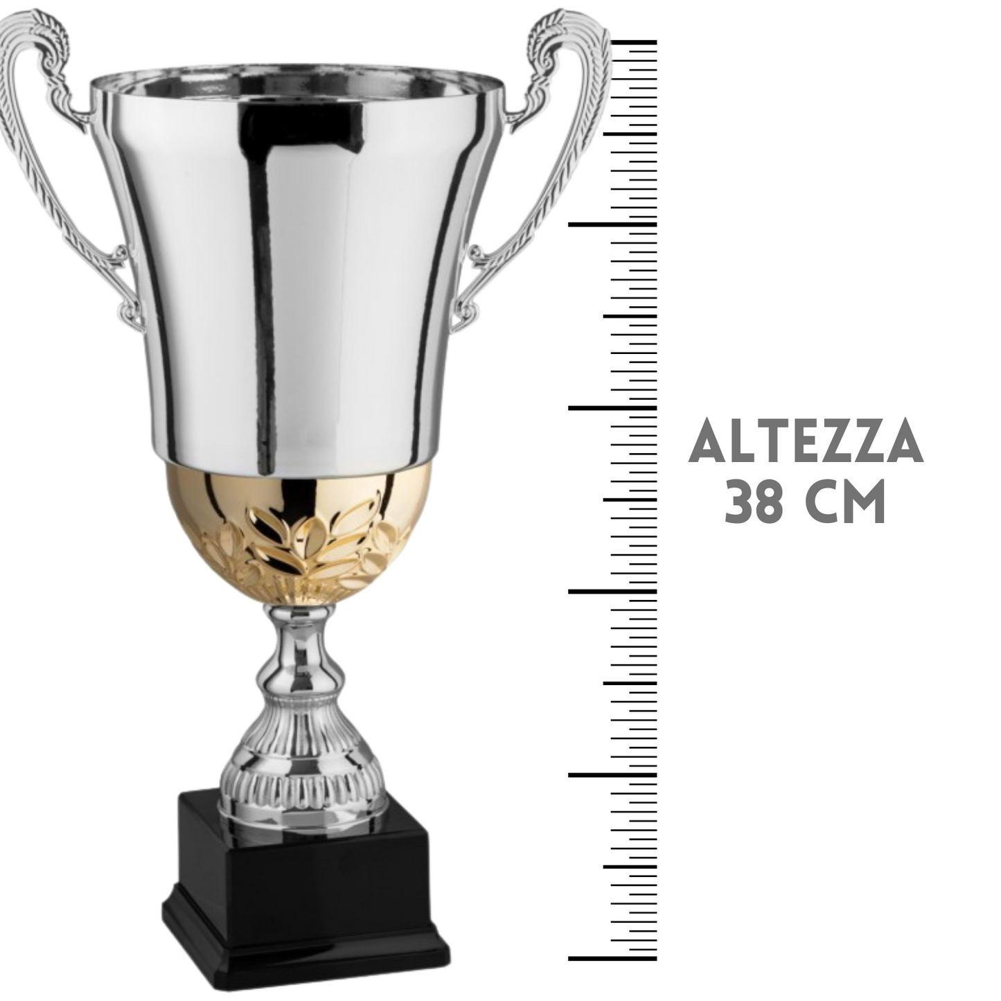 Coppa trofeo con manici bicolore da 38 cm | Cod. 2.495