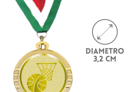 Medaglie Basket in stock personalizzate 32 mm oro | Cod. 23.001.1BA