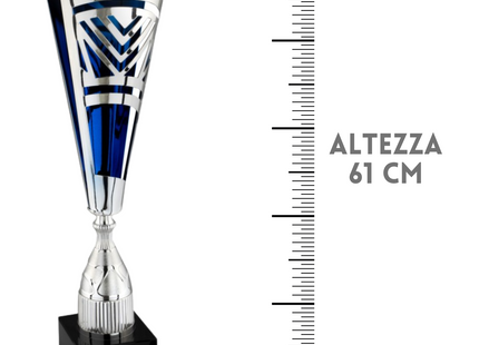 Coppa trofeo bicolore a lavorazione laser 61 cm | Cod. 2.552