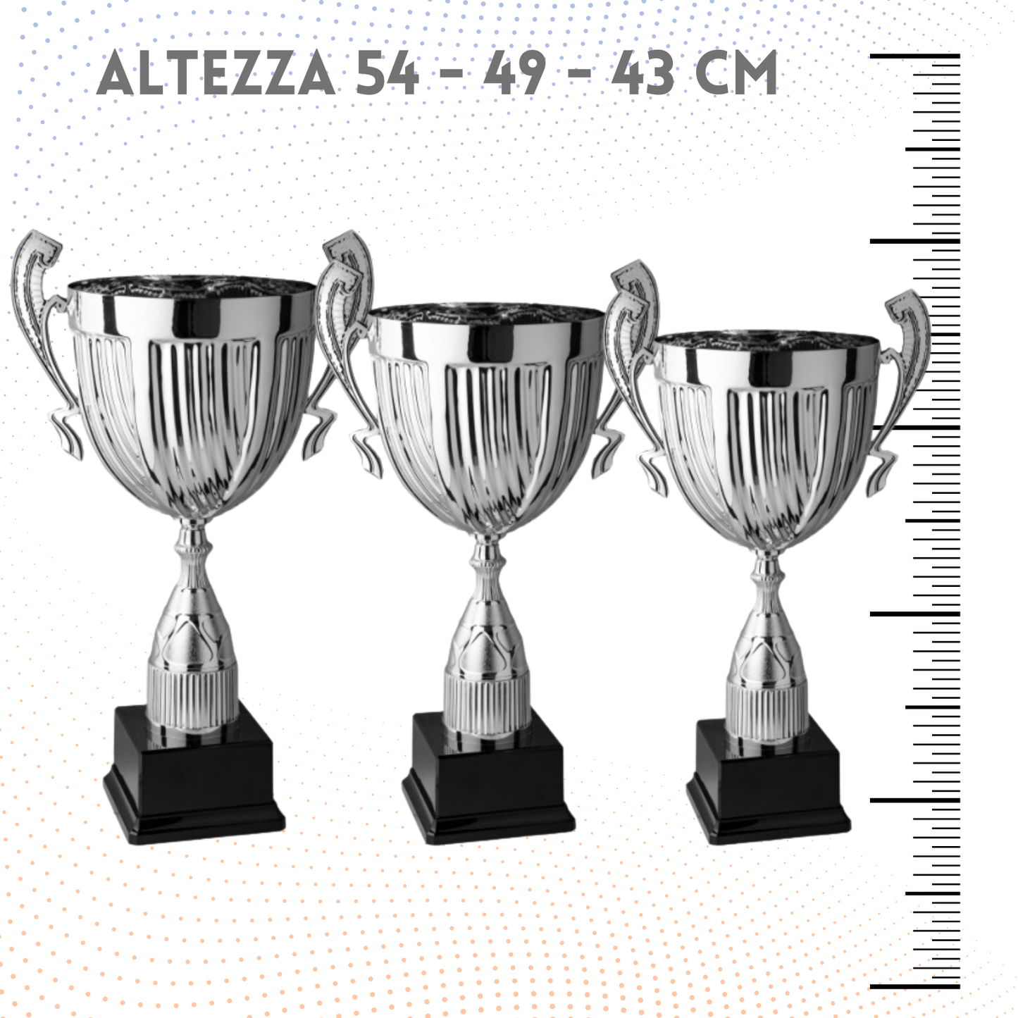 Tris di trofei personalizzati con manici 54 - 49 - 43 cm | Cod. 4.069