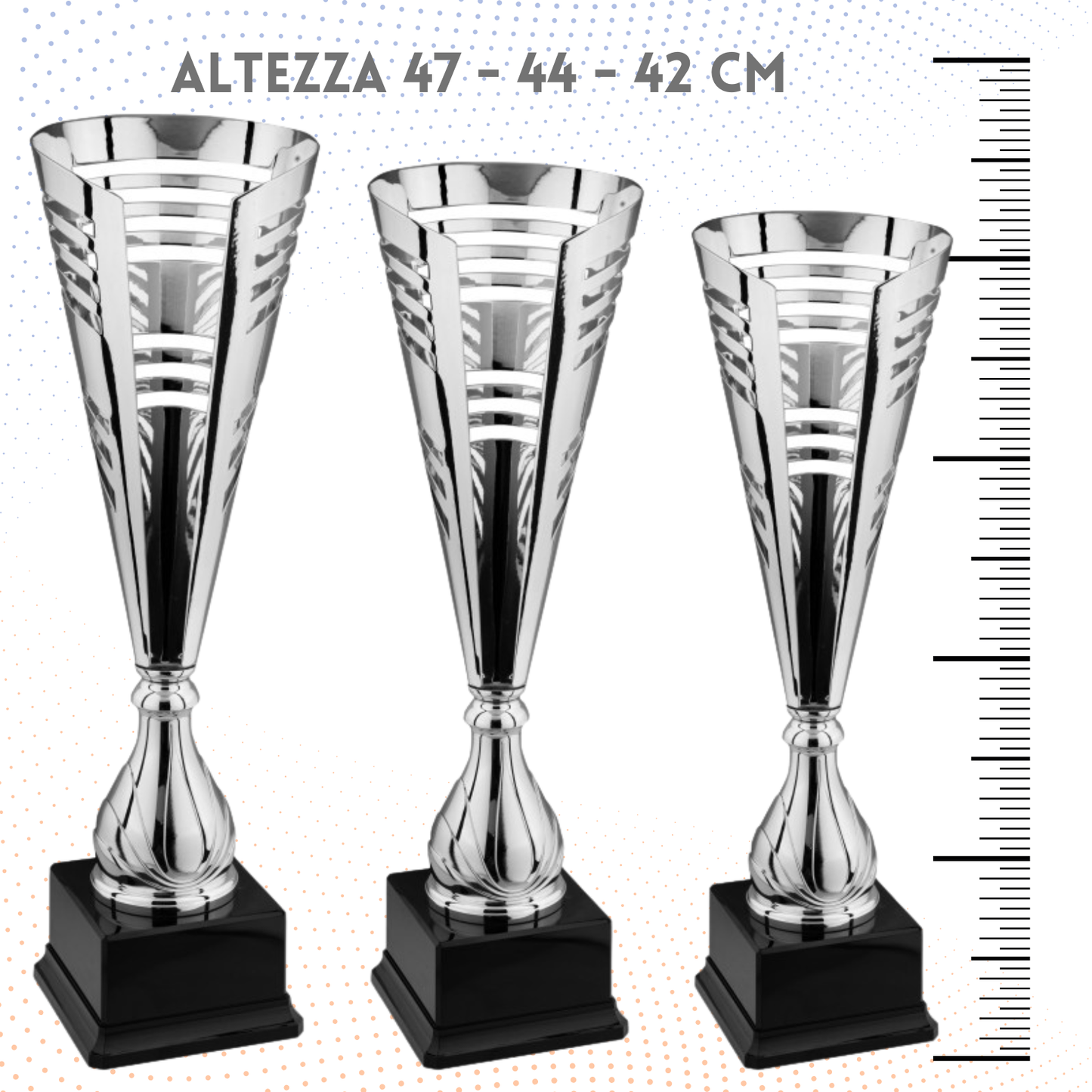 Tris di trofei personalizzati 47 - 44 - 42 cm | Cod. 6.529