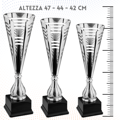 Tris di trofei personalizzati 47 - 44 - 42 cm | Cod. 6.529