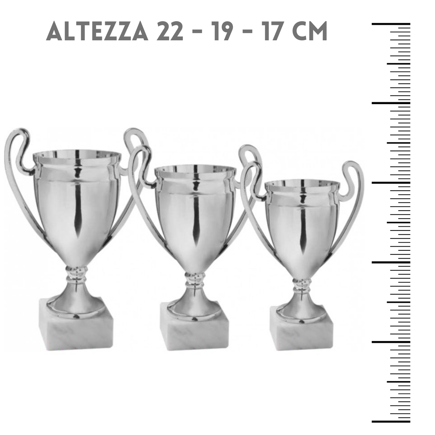 Tris di premiazioni 22 - 19 - 17 cm con manici | Cod. 13.579