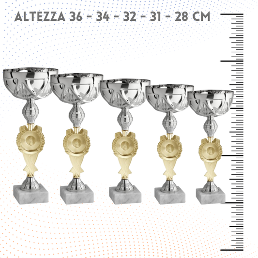 Set di 5 coppe personalizzate 36-34-32-31-28 cm | Cod. 12.009S