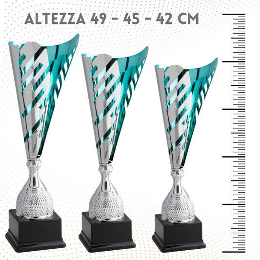 Tris di trofei personalizzati 49 - 45 - 42 cm | Cod. 4.509