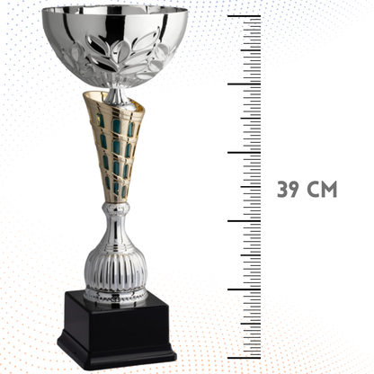 Coppa da 39 cm silver con tazza in metallo | Cod. 8.682S