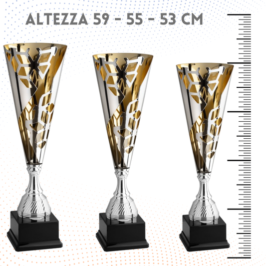 Tris di trofei personalizzati 59 - 55 - 53 cm | Cod. 4.529