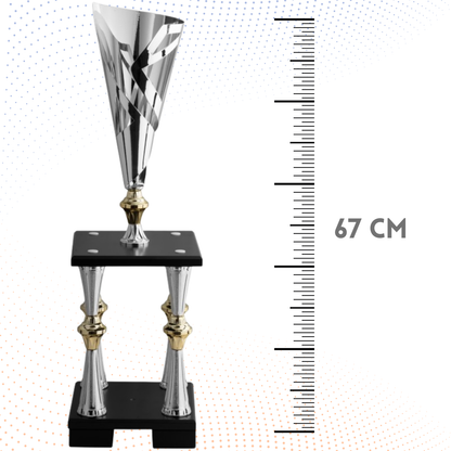 Trofeo in metallo da 67 cm a due piani | Cod. 5.021