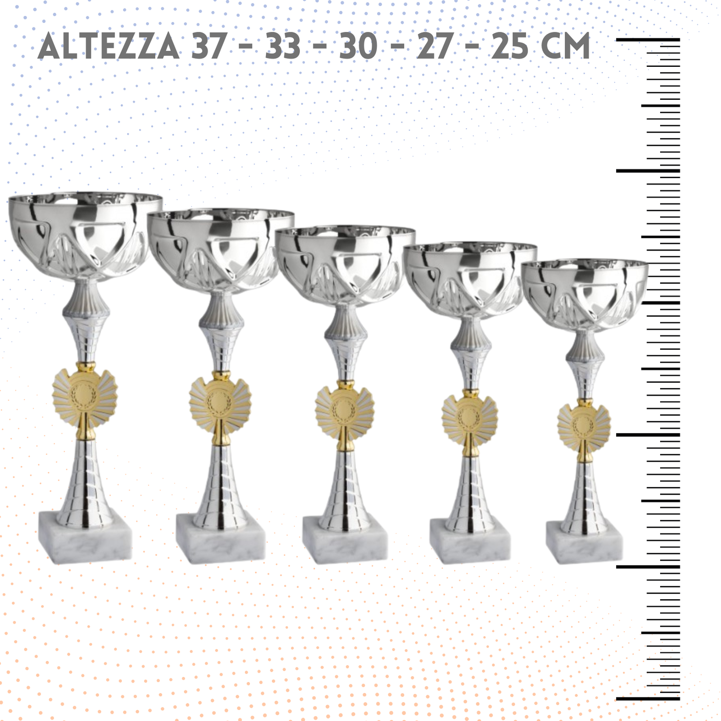 Set di 5 coppe personalizzate 37-33-30-27-25 cm | Cod. 12.019S