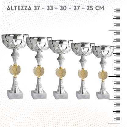 Set di 5 coppe personalizzate 37-33-30-27-25 cm | Cod. 12.019S