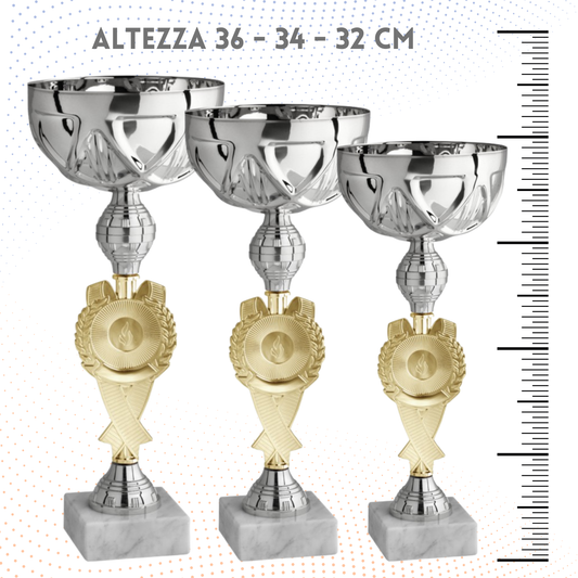 Tris di premiazioni economiche 36 - 34 - 32 cm | Cod. 12.001-T