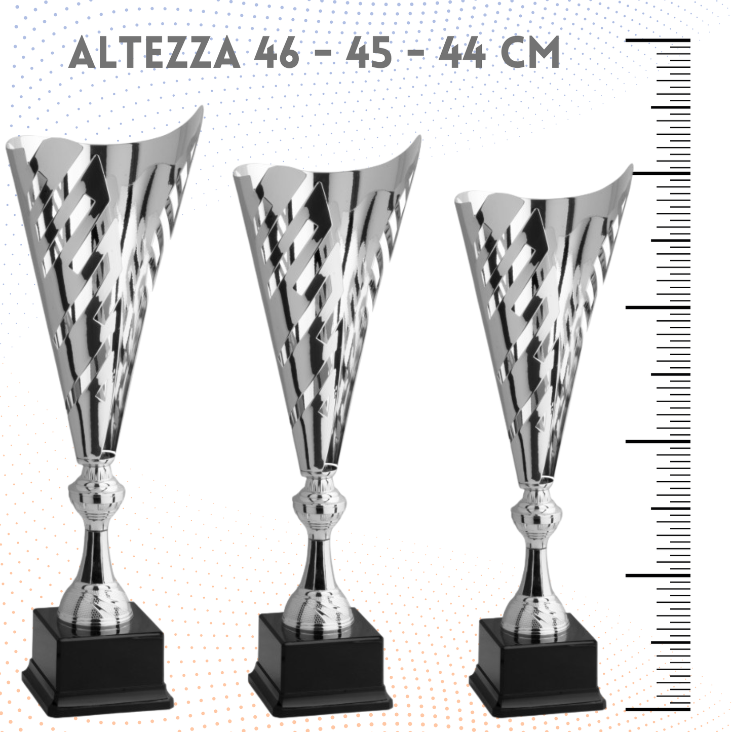 Tris di trofei personalizzati 46 - 45 - 44 cm | Cod. 4.519