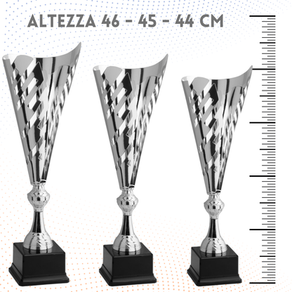 Tris di trofei personalizzati 46 - 45 - 44 cm | Cod. 4.519
