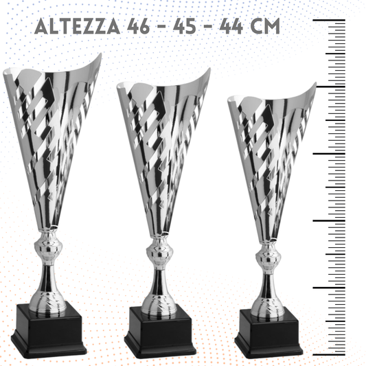 Tris di trofei personalizzati 46 - 45 - 44 cm | Cod. 4.519
