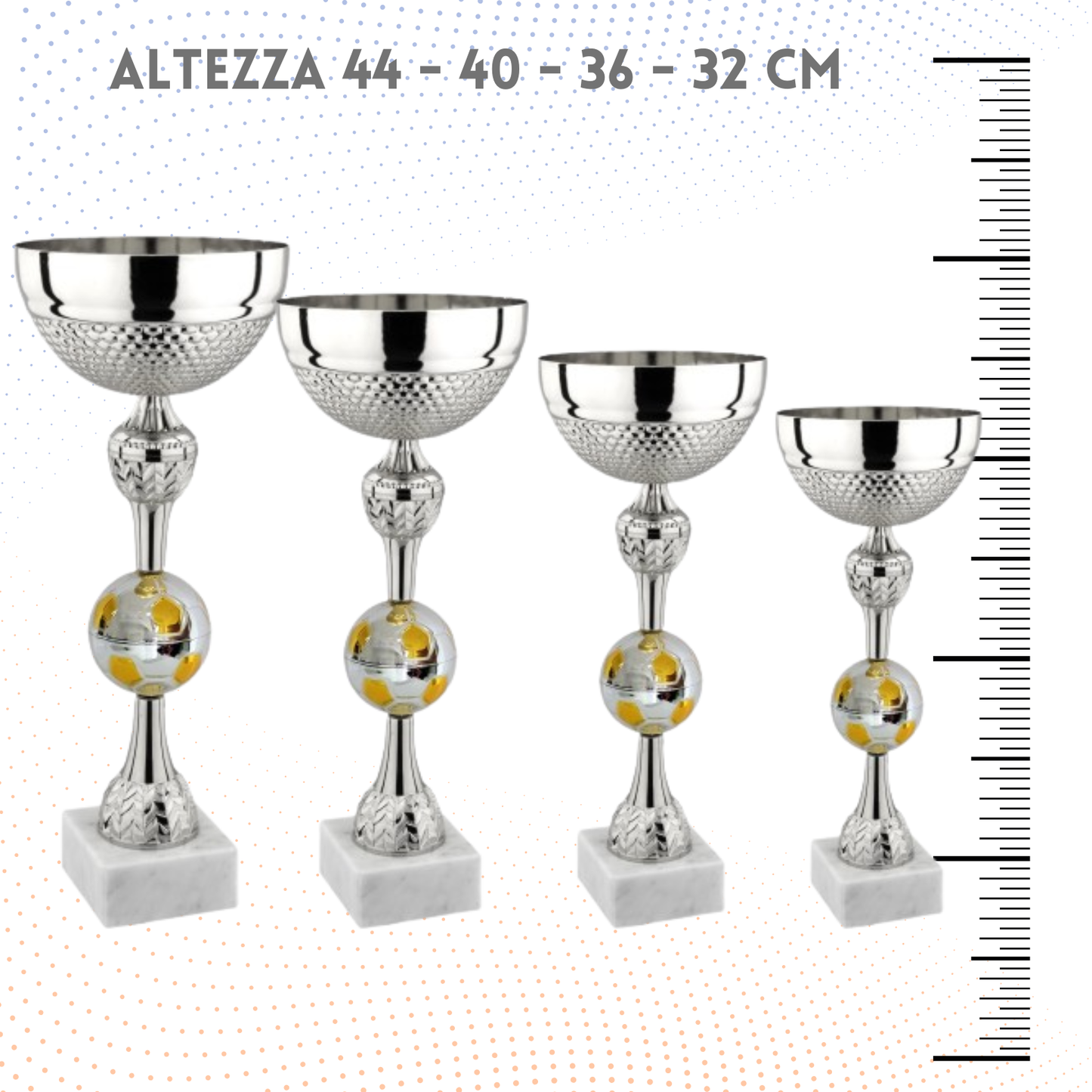 Set 4 Coppe da 44 - 40 - 36 - 32 cm per Calcio | Cod. 9.049SC