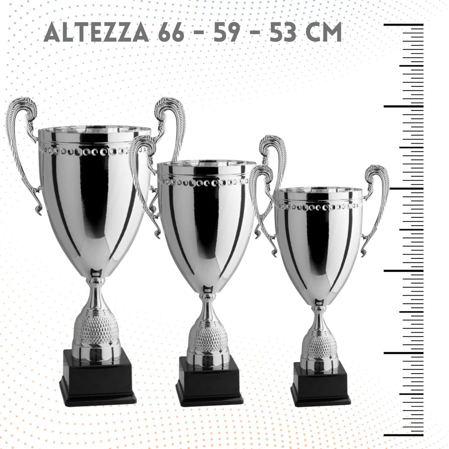 Tris di premiazioni personalizzate con manici 66 - 59 - 53 cm | Cod. 1.161-T