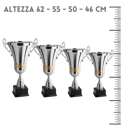 Set 4 premiazioni personalizzate con manici 62 - 55 - 50 - 46 cm | Cod. 1.099