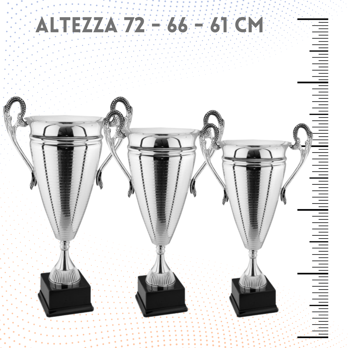 Tris di premiazioni personalizzate con manici 72 - 66 - 61 cm | Cod. 1.069