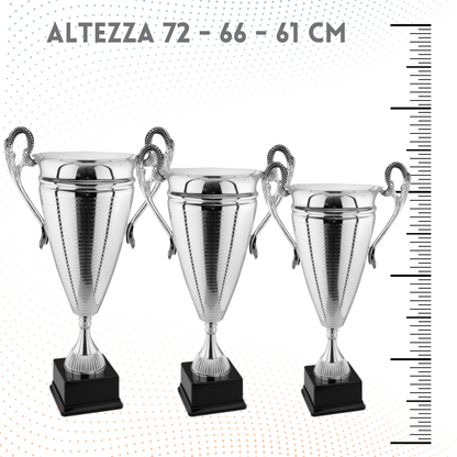 Tris di premiazioni personalizzate con manici 72 - 66 - 61 cm | Cod. 1.069