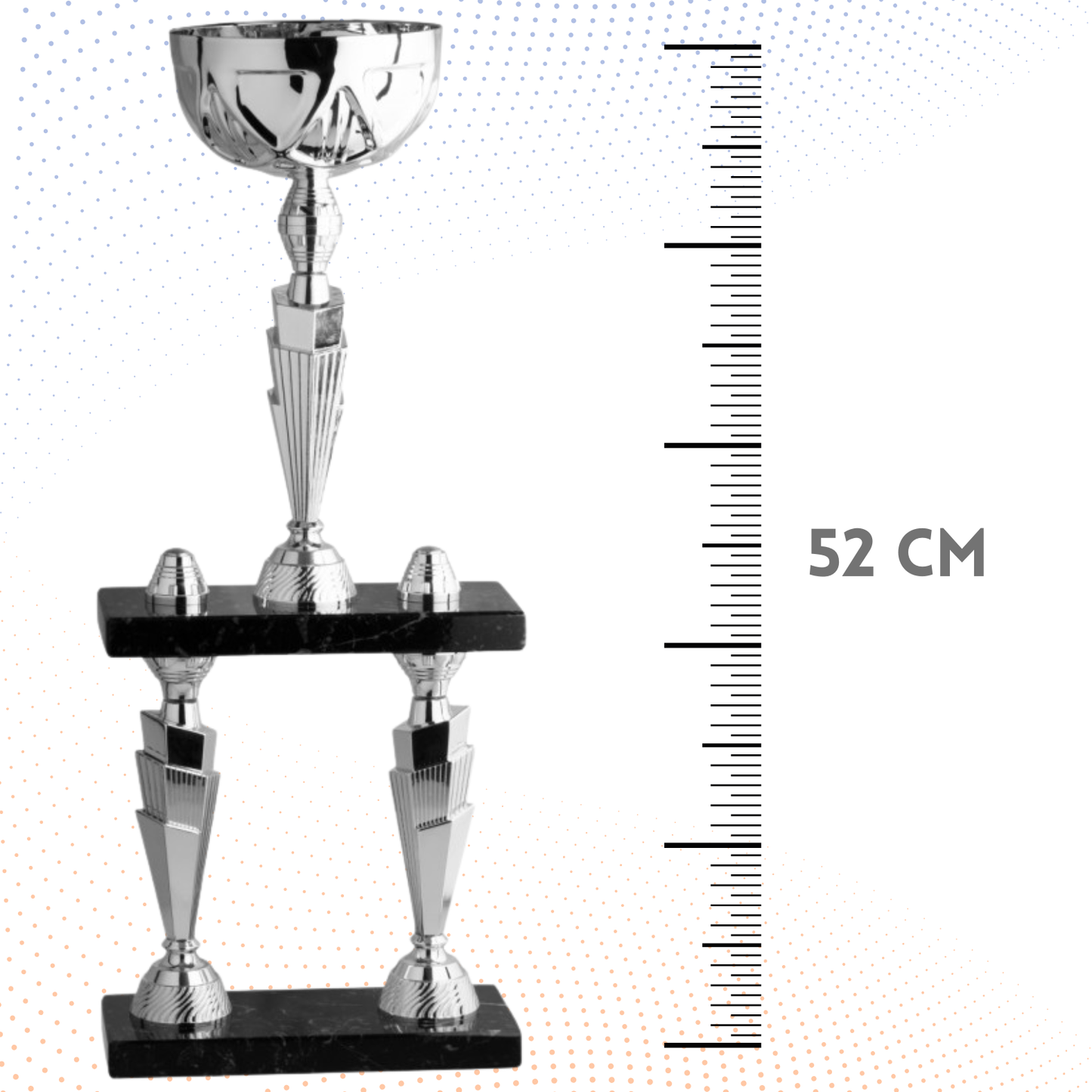Trofeo in metallo da 52 cm a due piani | Cod. 5.013