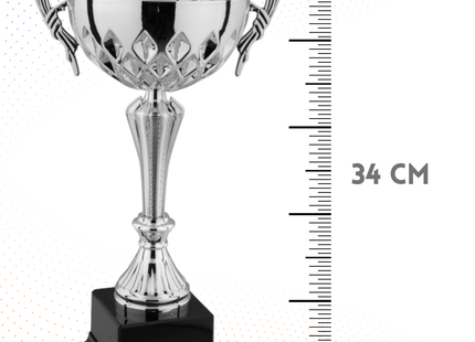 Trofeo in metallo da 34 cm con manici | Cod. 8.184