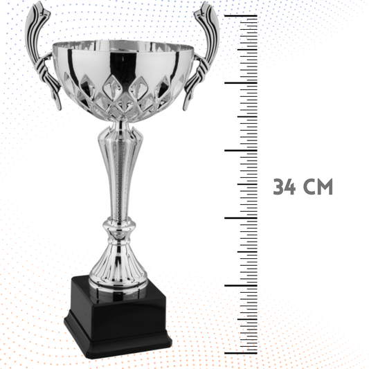 Trofeo in metallo da 34 cm con manici | Cod. 8.184