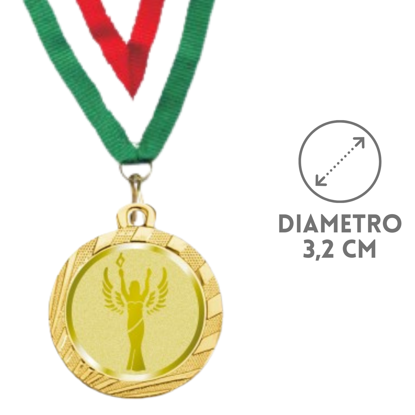 Medaglie competizioni sportive in stock personalizzate 32 mm oro | Cod. 23.008.Y11