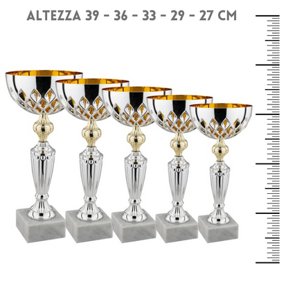 Set 5 premiazioni da 39-36-33-29-27 cm | Cod. 10.029