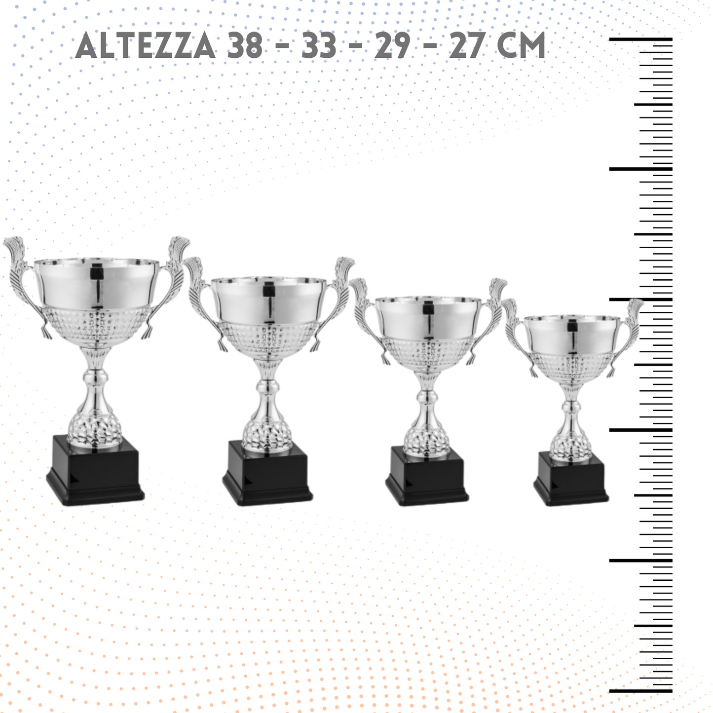 Set 4 Trofei con manici da 38 - 33 - 29 - 27 cm | Cod. 7.509