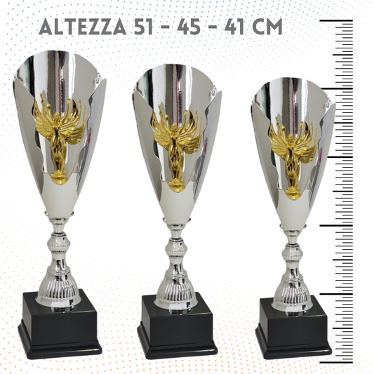 Tris di trofei personalizzati 51 - 45 - 41 cm | Cod. 4.319