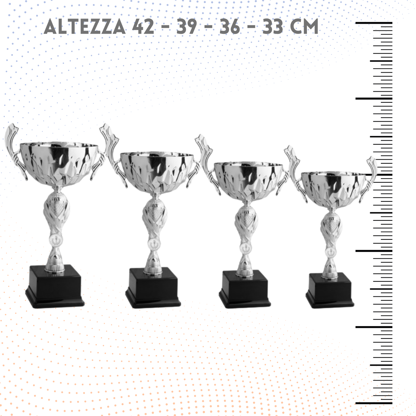 Set 4 Trofei con manici da 42-39-36-33 cm | Cod. 8.599