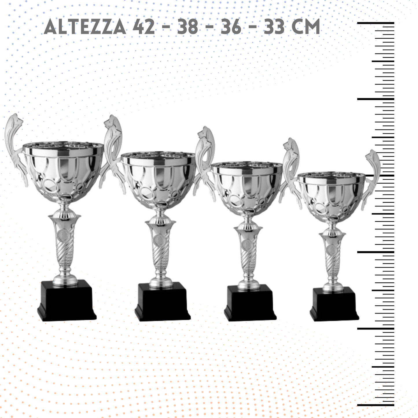 Set 4 Trofei con manici da 42 - 38 - 36 - 33 cm | Cod. 7.019