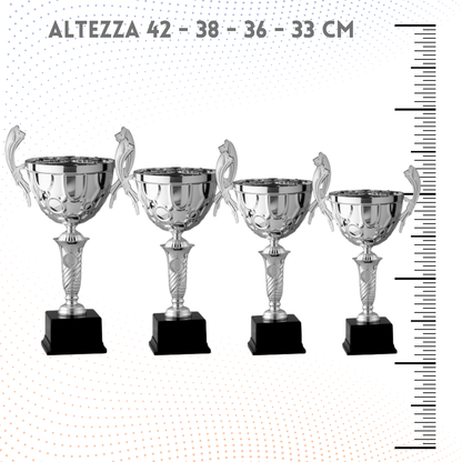 Set 4 Trofei con manici da 42 - 38 - 36 - 33 cm | Cod. 7.019