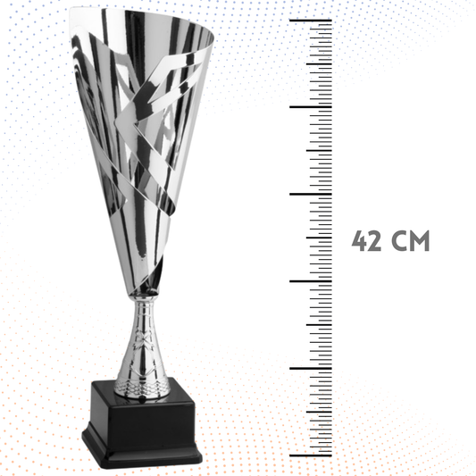 Trofeo in metallo da 42 cm colore silver | Cod. 4.492