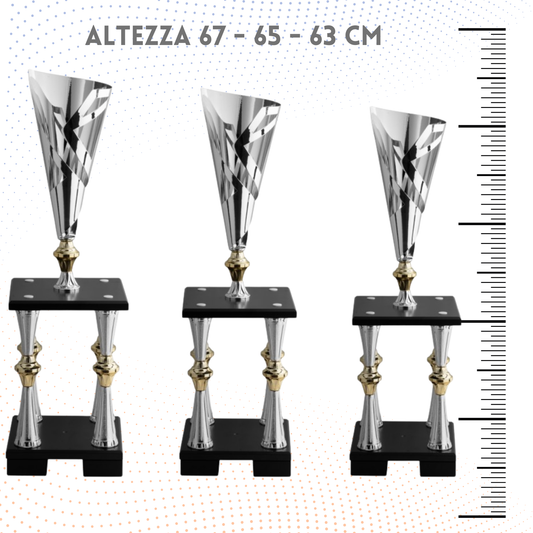 Tris di trofei a due piani 67 - 65 - 63 cm | Cod. 5.029