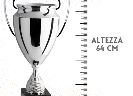 Trofeo con manici 64 cm da 4 Kg stile Champions League in metallo | Cod. 1.001