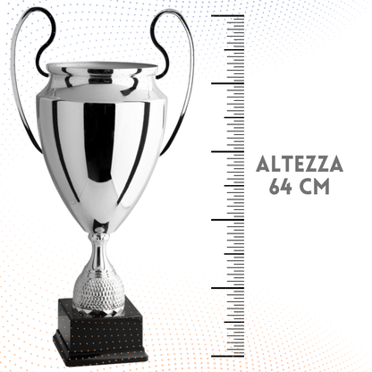 Trofeo con manici 64 cm da 4 Kg stile Champions League in metallo | Cod. 1.001