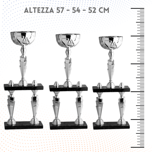 Tris di trofei a due piani 57 - 54 - 52 cm | Cod. 5.019