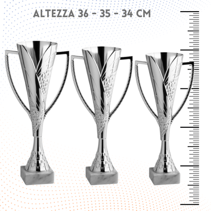 Tris di premiazioni economiche 36 - 35 - 34 cm | Cod. 12.289