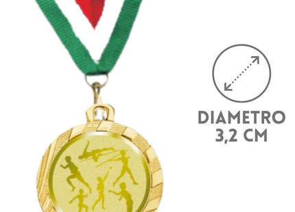 Medaglie Premio Atletica, Corsa e Marcia in stock personalizzate 32 mm oro | Cod. 23.001.1XM