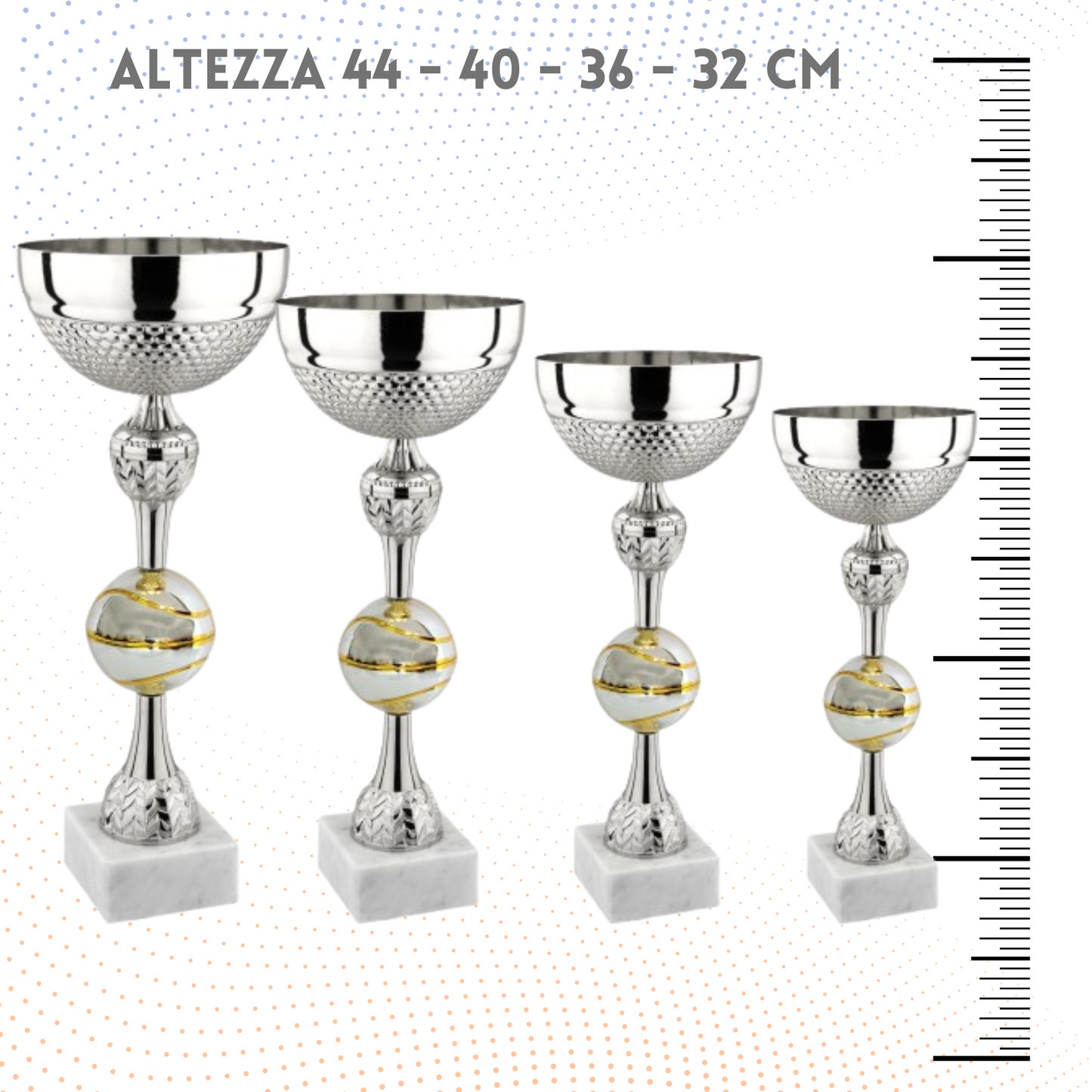 Set 4 Coppe da 44 - 40 - 36 - 32 cm per Basket | Cod. 9.049SB