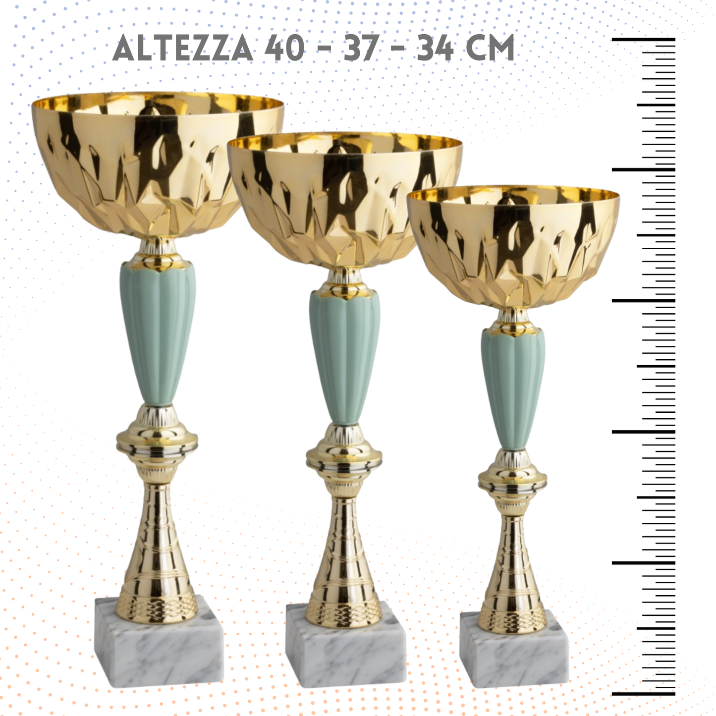 Tris di coppe personalizzate 40 - 37 - 34 cm | Cod. 11.031TG