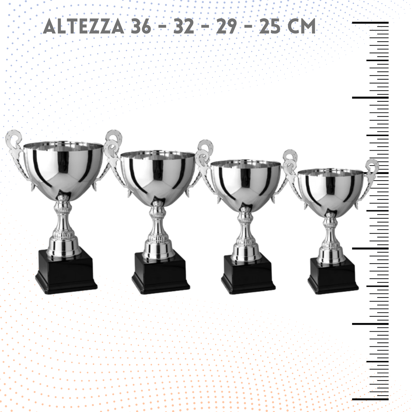 Set 4 Trofei con manici da 36 - 32 - 29 - 25 cm | Cod. 7.269